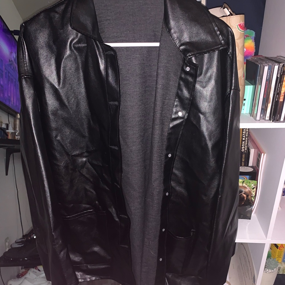 Raglan Sleeve PU Jacket